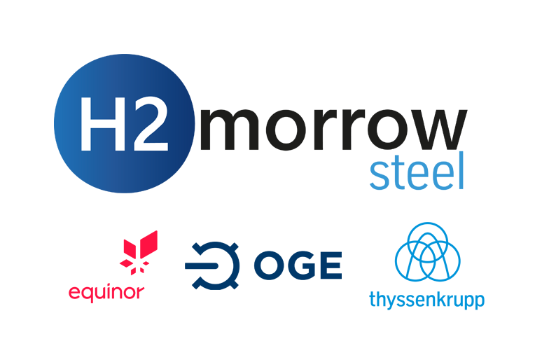 Equinor, OGE und thyssenkrupp Steel Europe sind Partner des H2morrow steel-Projekts.
