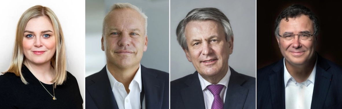 Tina Bru, Ministerin für Erdöl und Energie, Anders Opedal, CEO von Equinor, Ben van Beurden, CEO von Shell, und Patrick Pouyanné, CEO von Total.