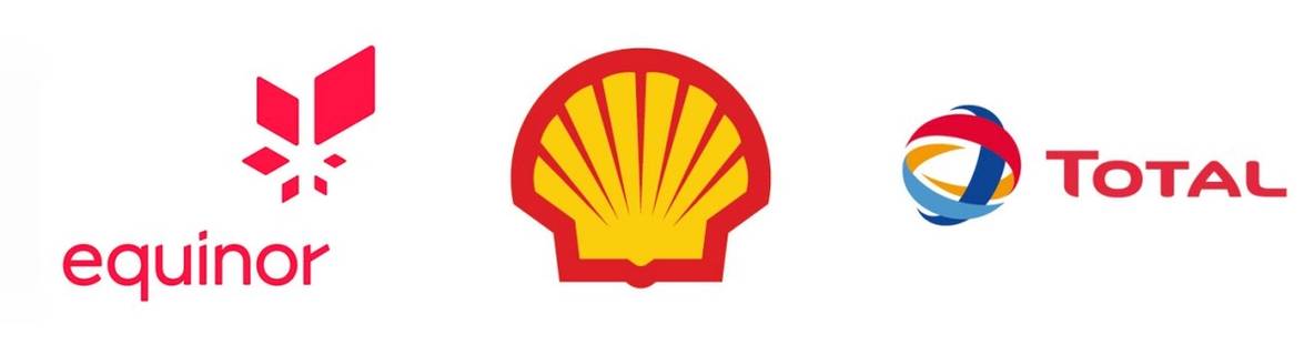 Logo Equinor, Shell, TOTAL