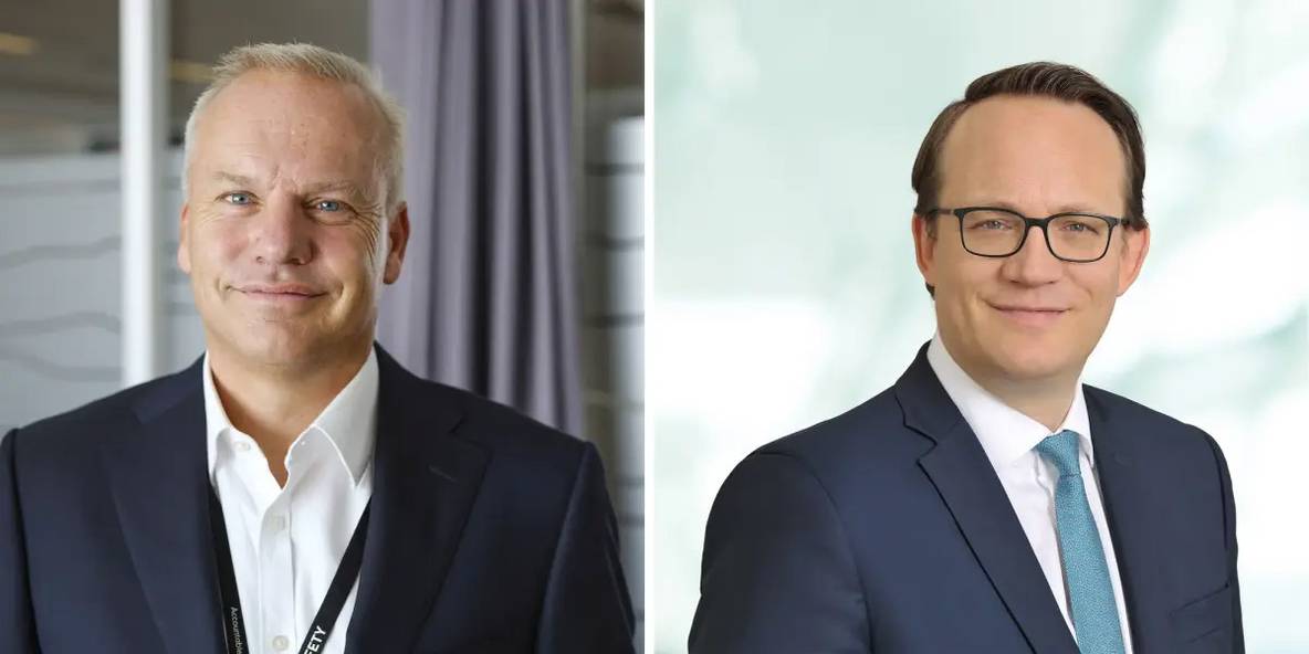 Anders Opedal (links), CEO und Präsident von Equinor, und Dr. Markus Krebber, Vorstandsvorsitzender von RWE.
